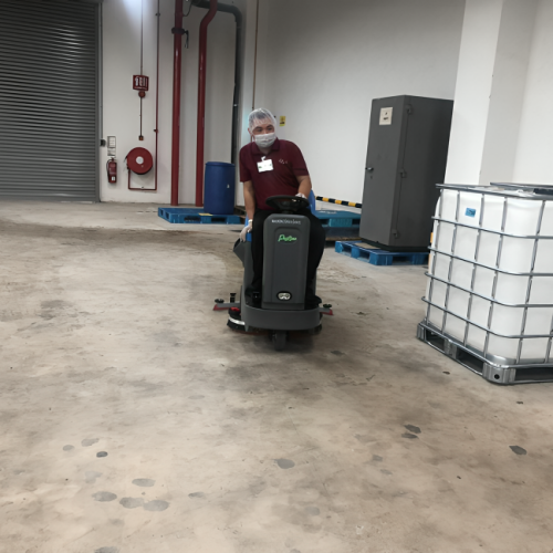 ETC - Warehouse Cleaning Using Ride On